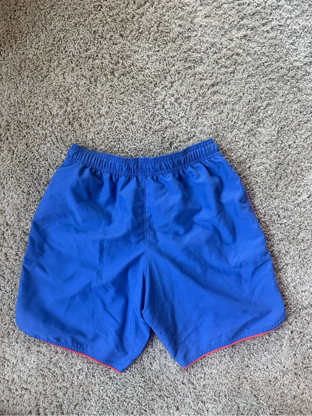 Hanna Andersson Boys Blue Swim Trunks with red Trim